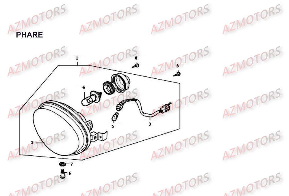 PHARE KYMCO Pièces Scooter Kymco People PEOPLE 250 4T EURO II-