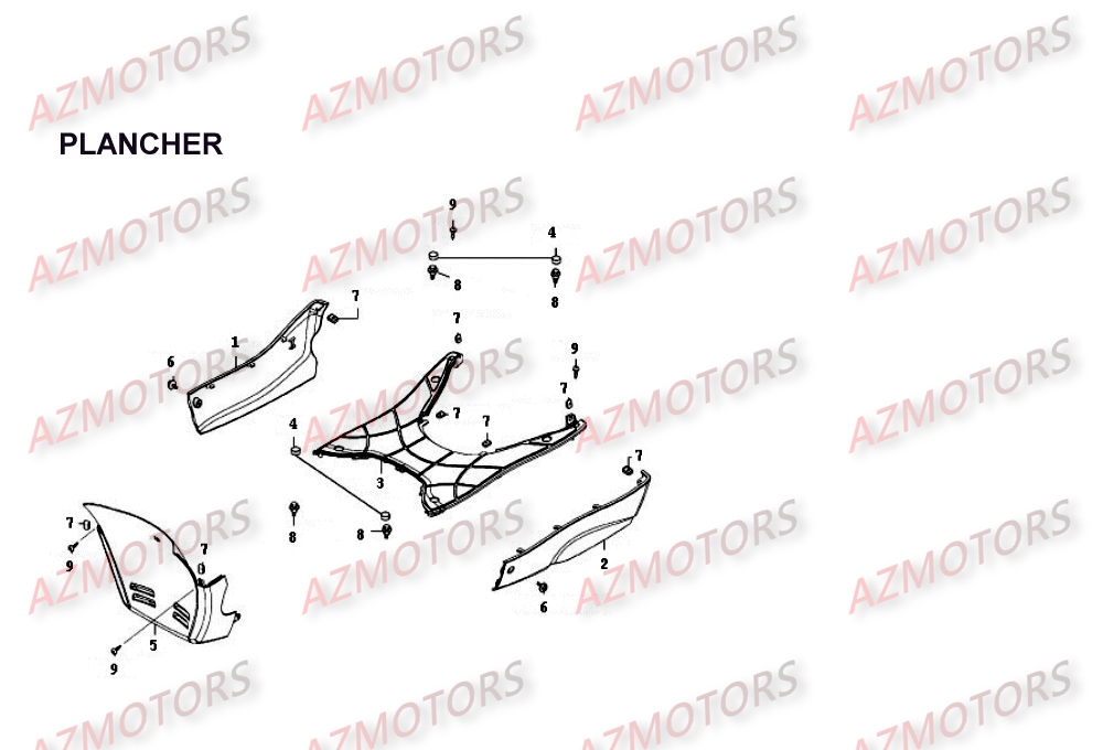 Plancher KYMCO Pièces Scooter Kymco PEOPLE 250 4T EURO II-