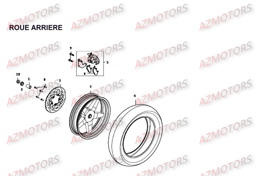 ROUE ARRIERE KYMCO PEOPLE250 II