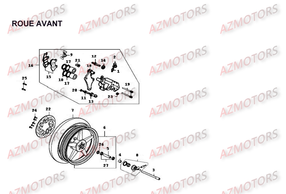 Roue Avant KYMCO Pièces Scooter Kymco PEOPLE 250 4T EURO II-