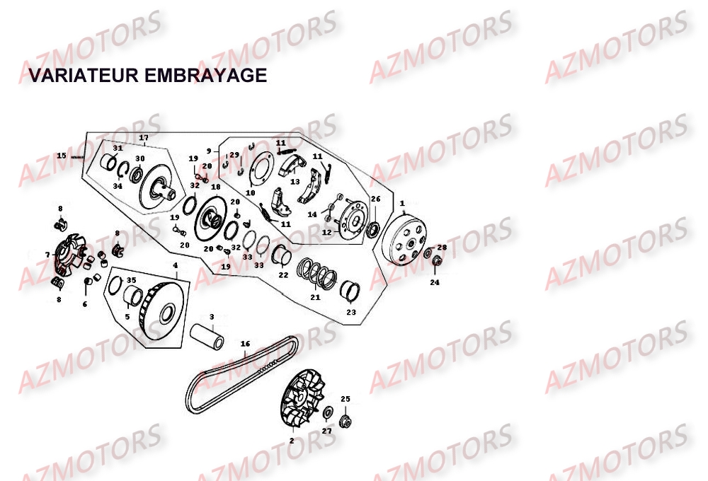 Variateur   Embrayage KYMCO Pièces Scooter Kymco PEOPLE 250 4T EURO II-