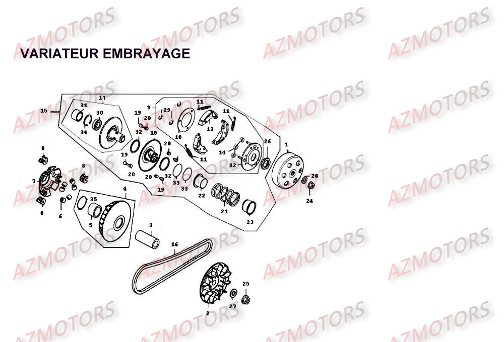 VARIATEUR   EMBRAYAGE KYMCO PEOPLE250 II