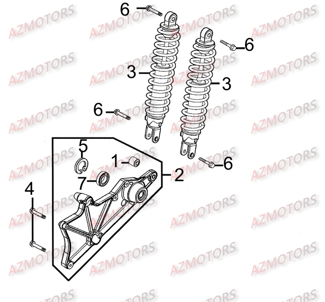 Amortisseur Arriere KYMCO Pièces PEOPLE 250 S AFI 4T EURO III