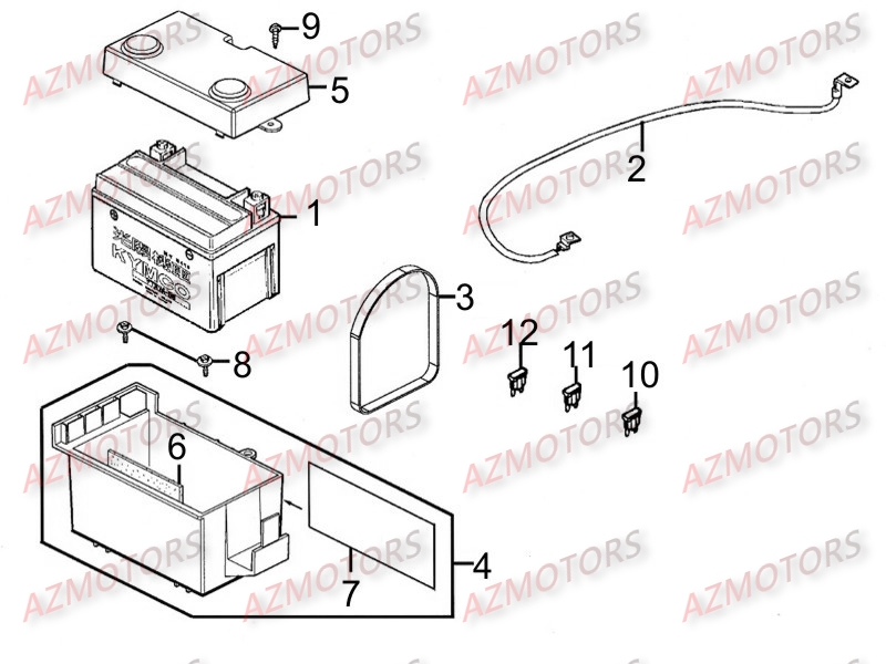 Batterie KYMCO Pièces PEOPLE 250 S AFI 4T EURO III