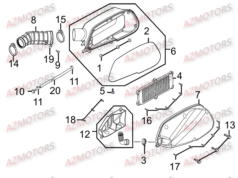 BOITE A AIR KYMCO PEOPLE250 S AFI III