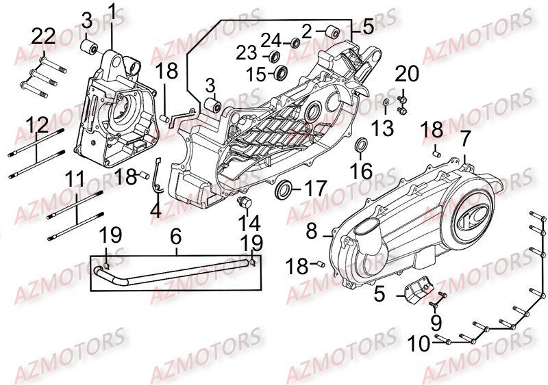 Carter Moteur KYMCO Pièces PEOPLE 250 S AFI 4T EURO III