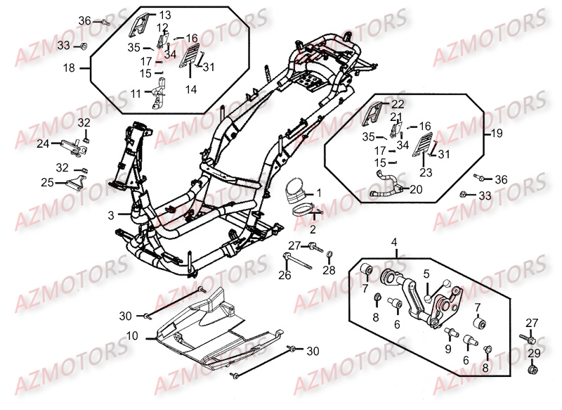 CHASSIS pour PEOPLE250-S-AFI-III