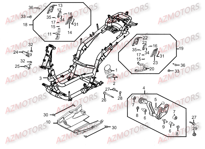 Chassis KYMCO Pièces PEOPLE 250 S AFI 4T EURO III