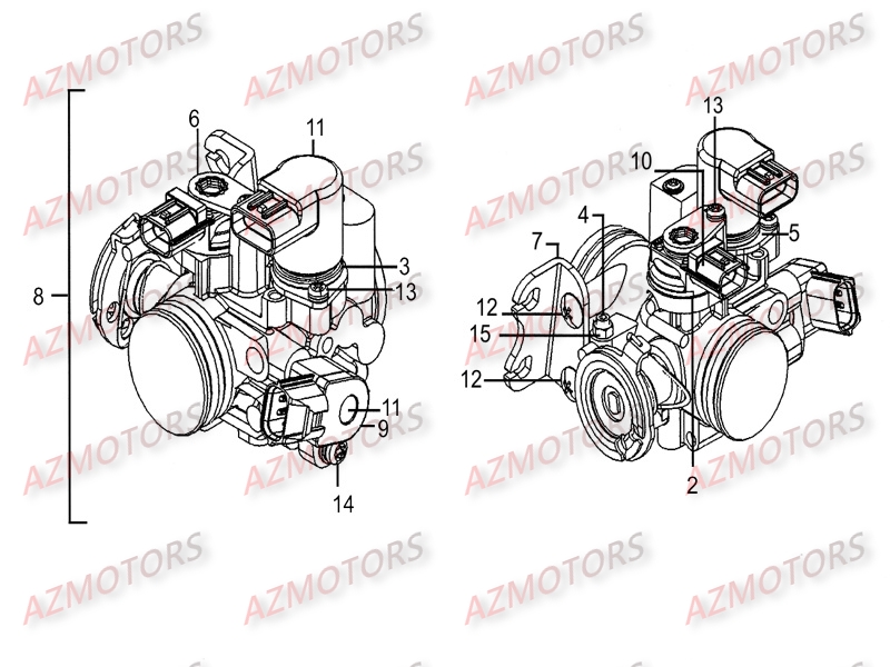 CORPS DE PAPILLON KYMCO PEOPLE250 S AFI III