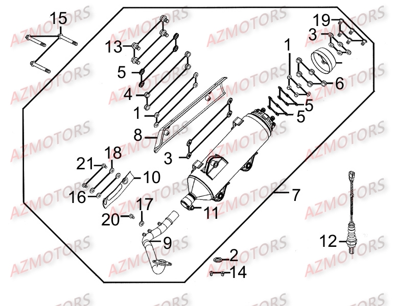 Echappement KYMCO Pièces PEOPLE 250 S AFI 4T EURO III