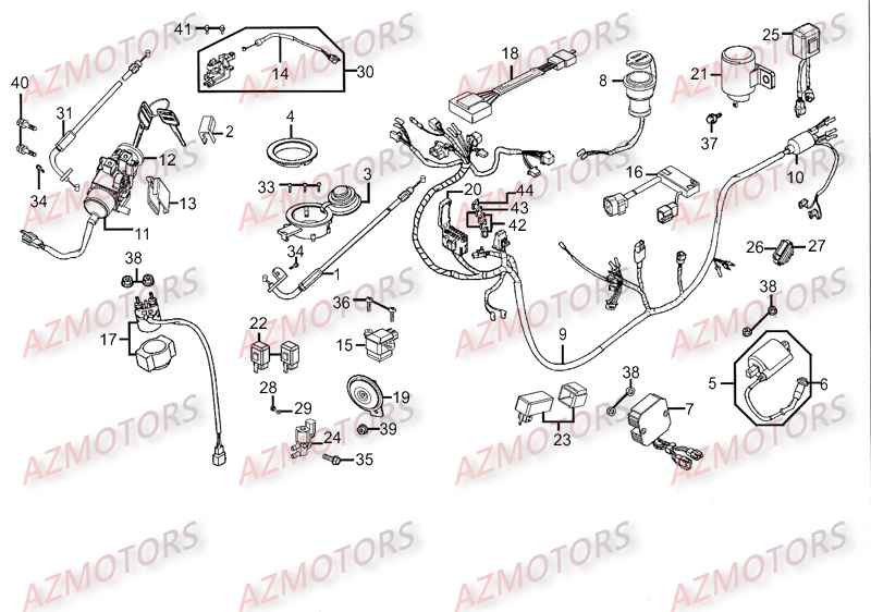 EQUIPEMENT ELECTRIQUE KYMCO Pièces Scooter Kymco PEOPLE 250 S AFI 4T EURO III