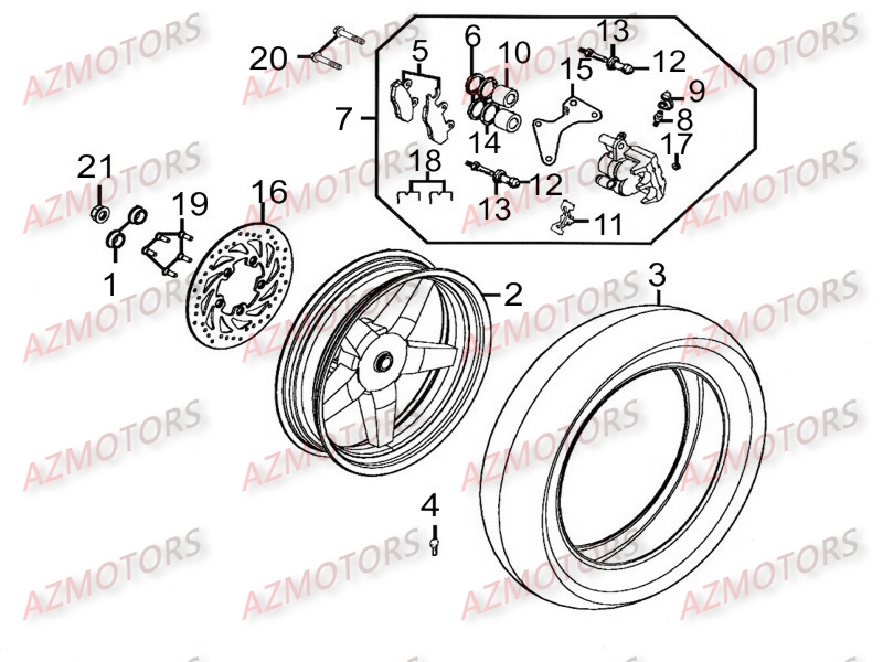 ROUE ARRIERE KYMCO PEOPLE250 S AFI III