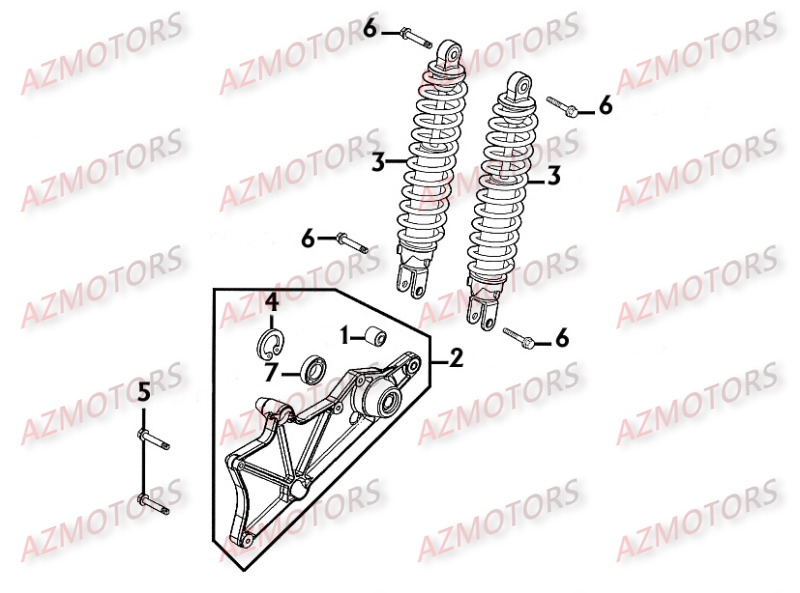 Amortisseurs KYMCO Pièces Scooter Kymco PEOPLE 250 S 4T EURO II -
