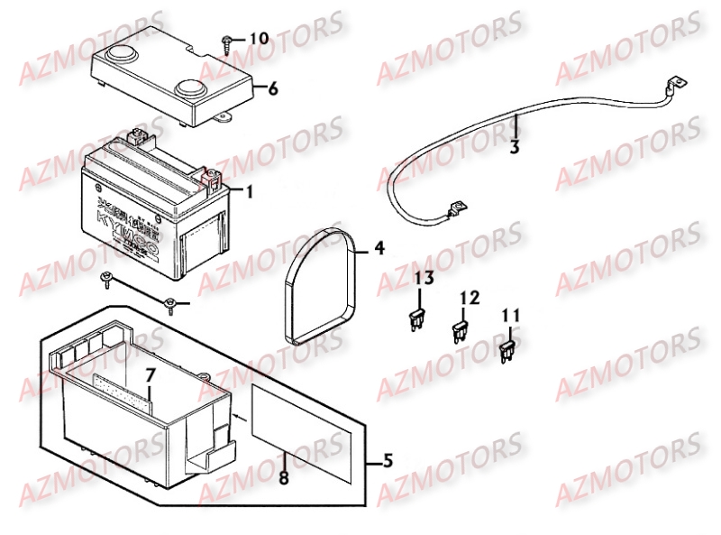 BATTERIE KYMCO Pièces Scooter Kymco PEOPLE 250 S 4T EURO II -