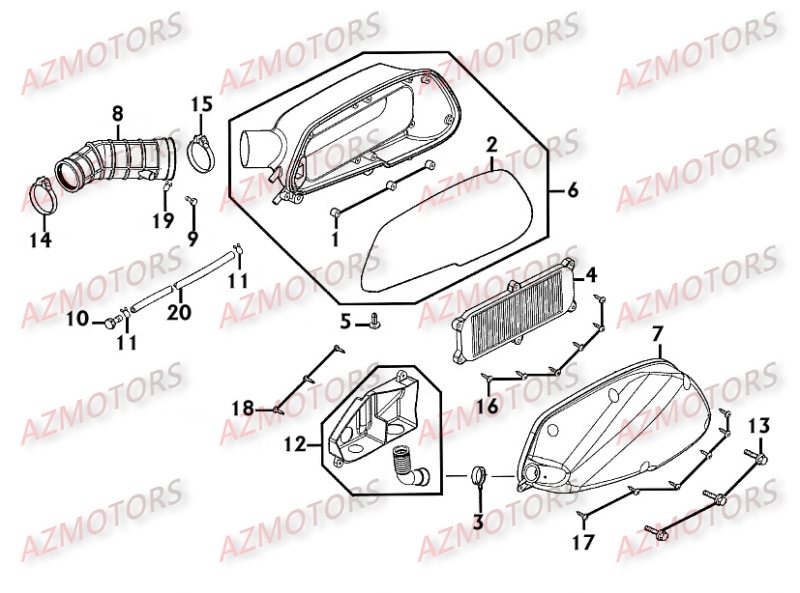 Boite A Air KYMCO Pièces Scooter Kymco PEOPLE 250 S 4T EURO II -