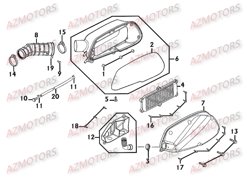 BOITE A AIR KYMCO Pièces Scooter Kymco PEOPLE 250 S 4T EURO II -