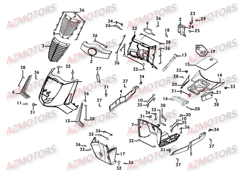 CARENAGES AVANT KYMCO PEOPLE250 S II