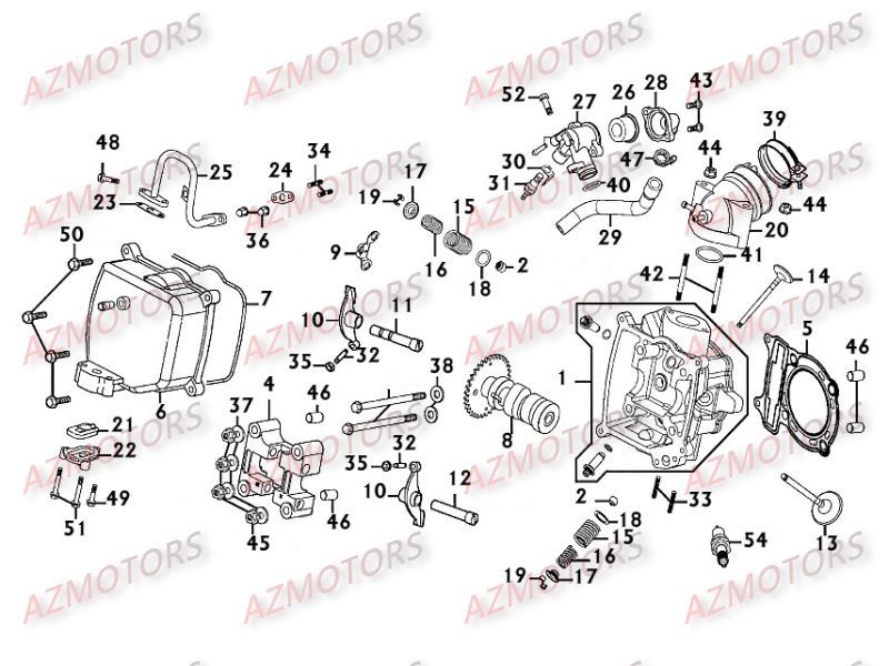 Culasse   Distribution KYMCO Pièces Scooter Kymco PEOPLE 250 S 4T EURO II -