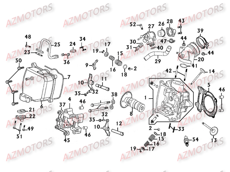 CULASSE - DISTRIBUTION KYMCO Pièces Scooter Kymco PEOPLE 250 S 4T EURO II -