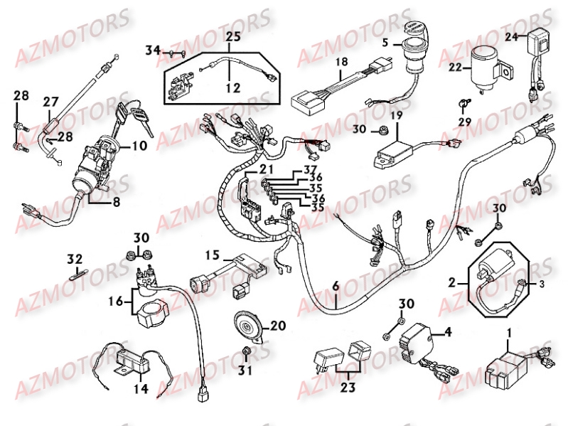 EQUIPEMENT ELECTRIQUE KYMCO Pièces Scooter Kymco PEOPLE 250 S 4T EURO II -