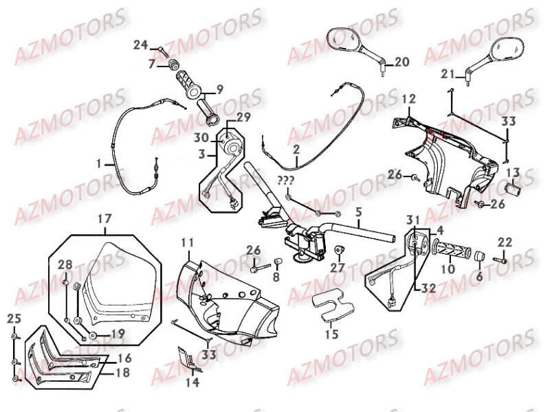 Guidon KYMCO Pièces Scooter Kymco PEOPLE 250 S 4T EURO II -