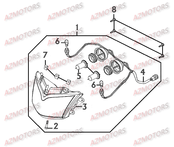 Phare KYMCO Pièces Scooter Kymco PEOPLE 250 S 4T EURO II -
