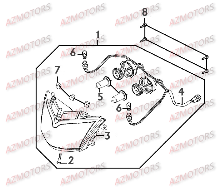 PHARE KYMCO Pièces Scooter Kymco PEOPLE 250 S 4T EURO II -