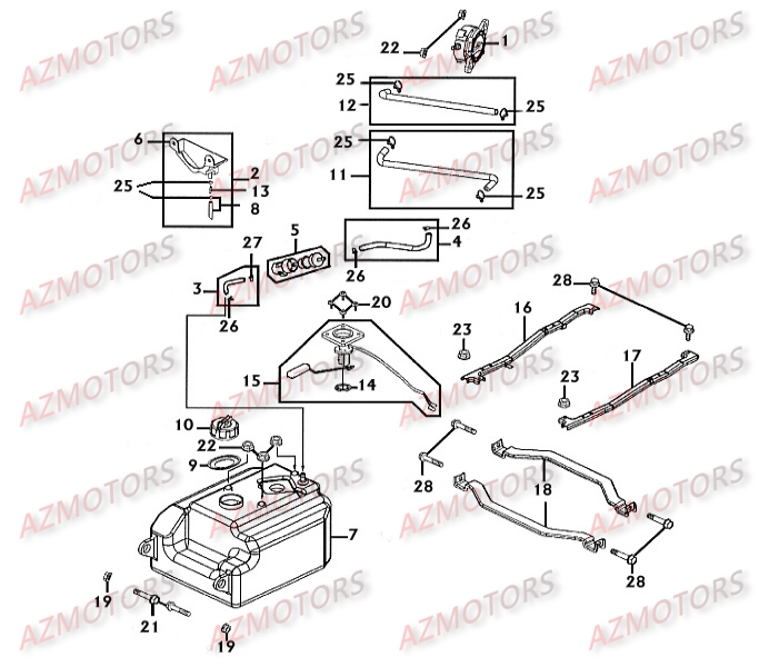 Reservoir KYMCO Pièces Scooter Kymco PEOPLE 250 S 4T EURO II -