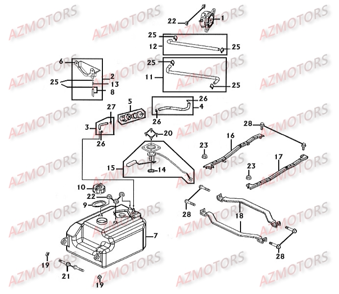 RESERVOIR KYMCO Pièces Scooter Kymco PEOPLE 250 S 4T EURO II -