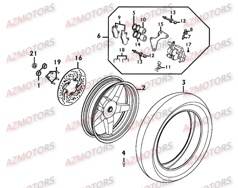 ROUE ARRIERE KYMCO PEOPLE250 S II