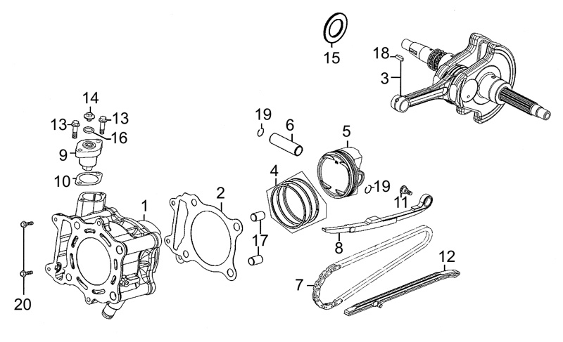 CYLINDRE   PISTON AZMOTORS PEOPLE300 GT III