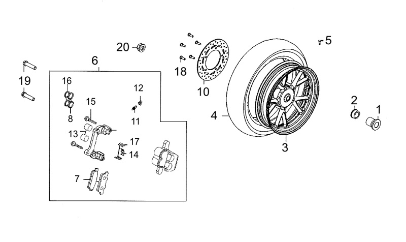 ROUE ARRIERE AZMOTORS PEOPLE300 GT III