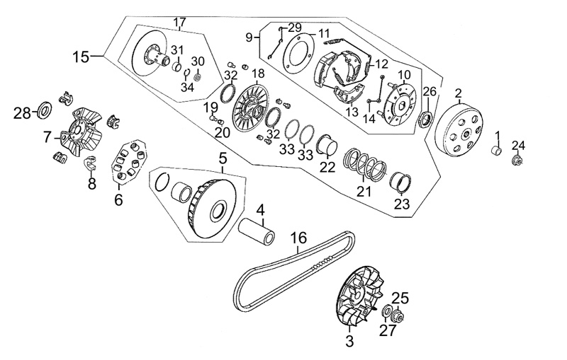 VARIATEUR   EMBRAYAGE AZMOTORS PEOPLE300 GT III