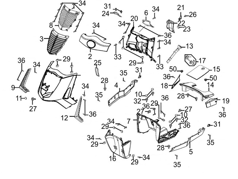 Carenages Avant KYMCO Pièces Scooter Kymco PEOPLE 300 S AFI 4T EURO III