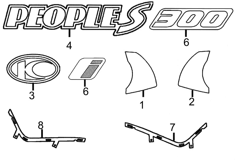 Decors KYMCO Pièces Scooter Kymco PEOPLE 300 S AFI 4T EURO III