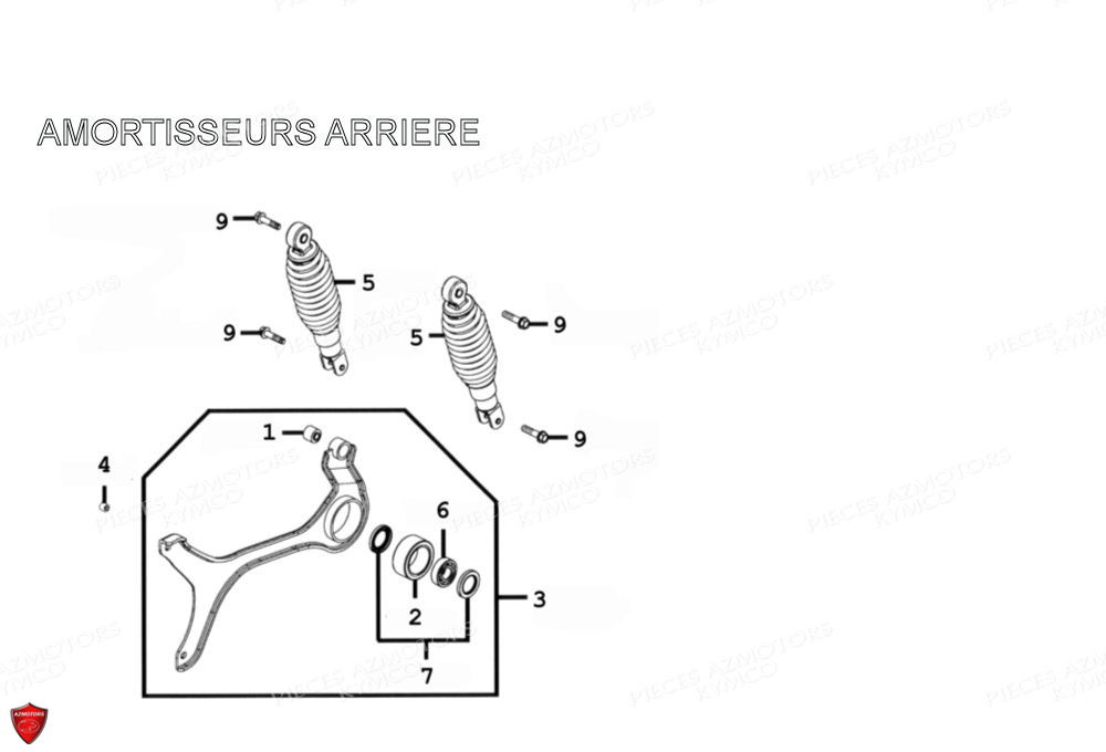 AMORTISSEURS ARRIERE KYMCO PEOPLE 125 S EURO3