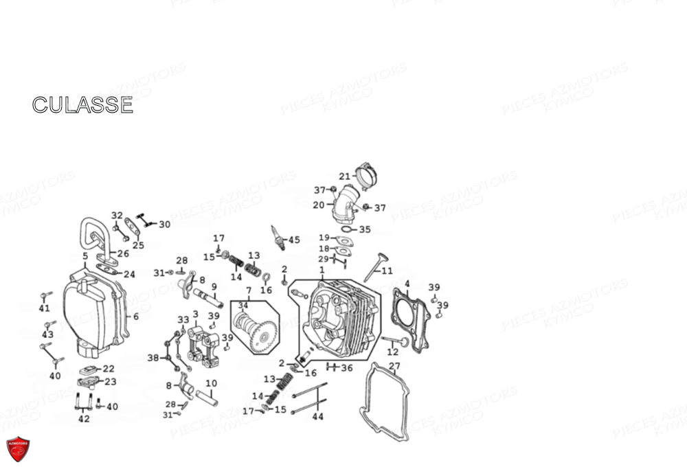 Culasse KYMCO Pièces Scooter Kymco PEOPLE 125 S 4T EURO III (BA25BA)