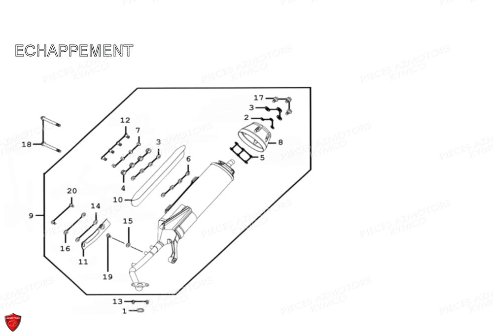 ECHAPPEMENT KYMCO PEOPLE 125 S EURO3