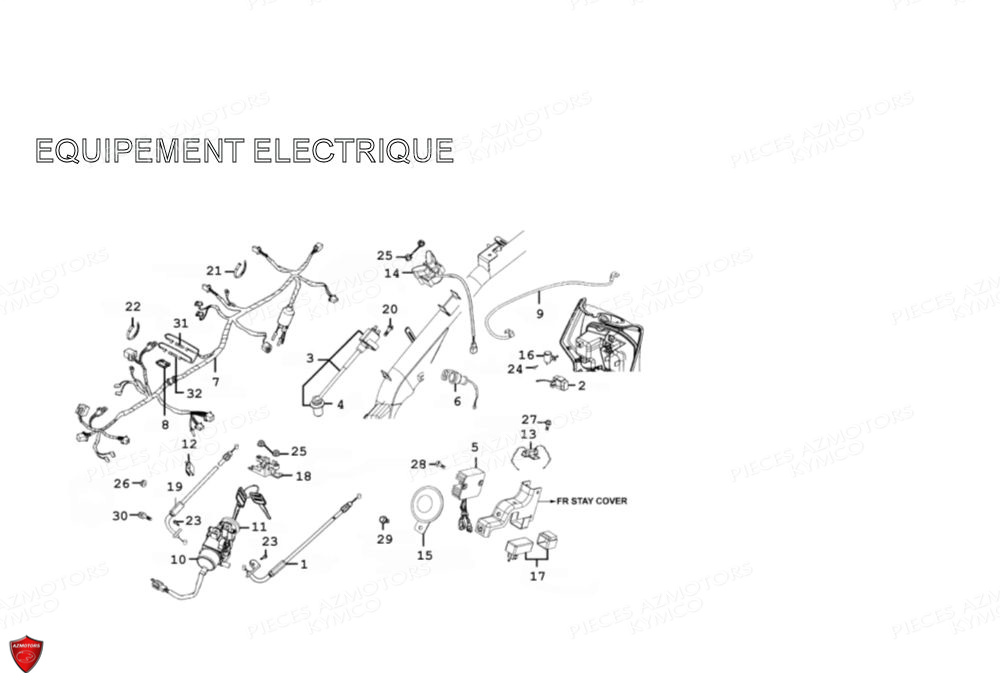 EQUIPEMENT_ELECTRIQUE KYMCO Pièces Scooter Kymco PEOPLE 125 S 4T EURO III (BA25BA)