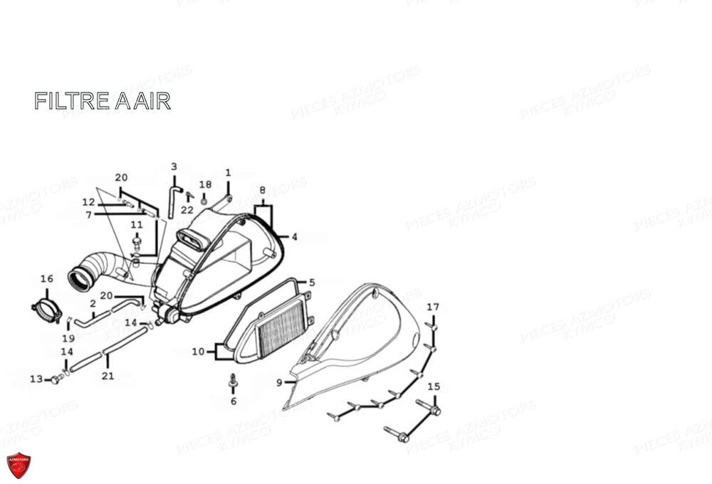 FILTRE_A_AIR KYMCO Pièces Scooter Kymco PEOPLE 125 S 4T EURO III (BA25BA)