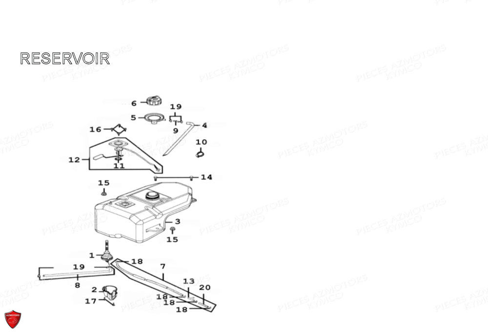 Reservoir KYMCO Pièces Scooter Kymco PEOPLE 125 S 4T EURO III (BA25BA)