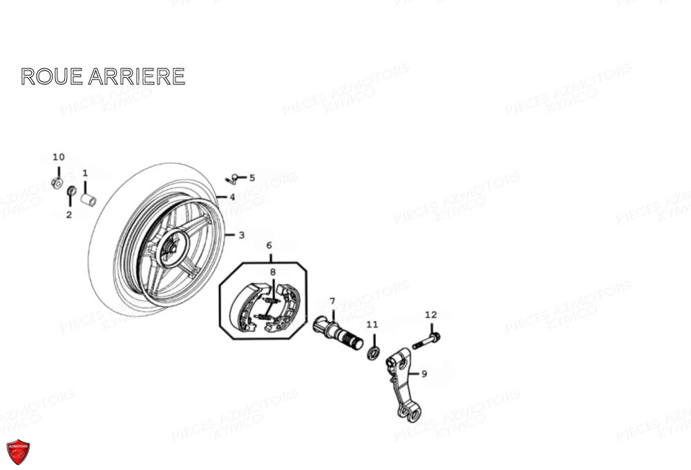 Roue Arriere KYMCO Pièces Scooter Kymco PEOPLE 125 S 4T EURO III (BA25BA)