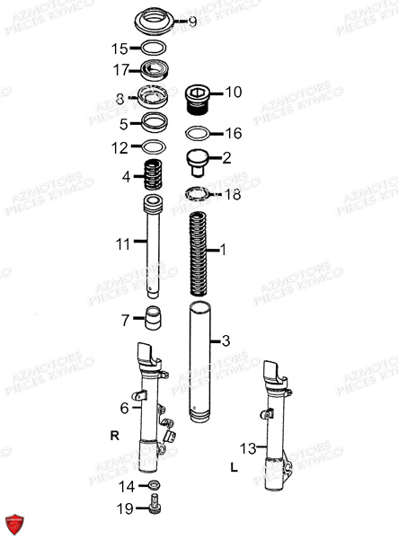 Baton De Fourche Detail KYMCO Pièces Scooter PEOPLE GT 300I EURO III (BF60AA)
