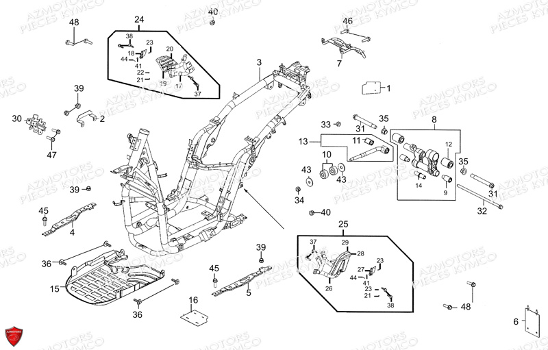 Chassis KYMCO Pièces Scooter PEOPLE GT 300I EURO III (BF60AA)
