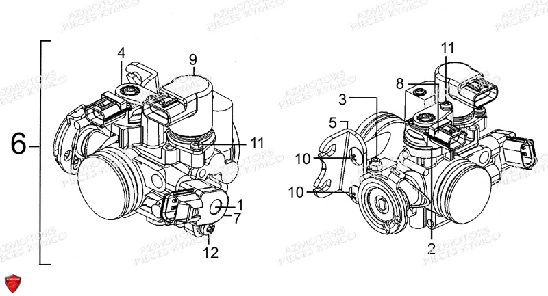 Corps De Papillon KYMCO Pièces Scooter PEOPLE GT 300I EURO III (BF60AA)
