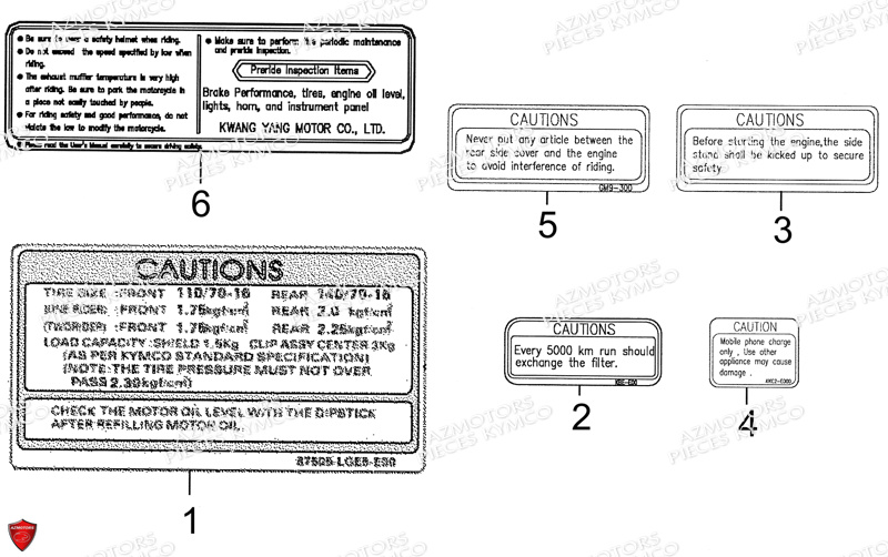 Labels KYMCO Pièces Scooter PEOPLE GT 300I EURO III (BF60AA)
