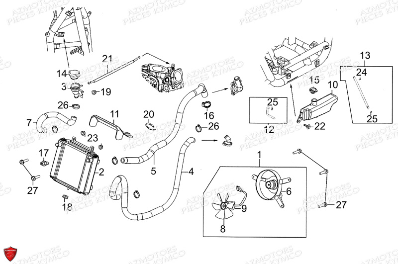 Refroidissement KYMCO Pièces Scooter PEOPLE GT 300I EURO III (BF60AA)
