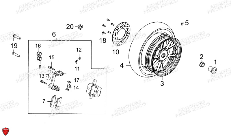 Roue Arriere KYMCO Pièces Scooter PEOPLE GT 300I EURO III (BF60AA)
