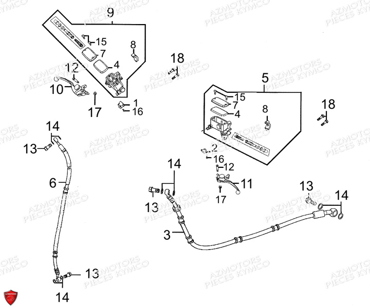 Systeme De Freins KYMCO Pièces Scooter PEOPLE GT 300I EURO III (BF60AA)
