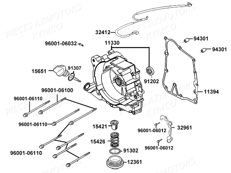 Carter Droit Pompe A Eau KYMCO Pièces PEOPLE 125 S I ABS EURO 4 (TF25AB)